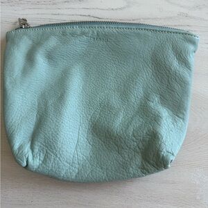 Baggu Green Leather Pouch